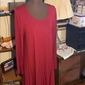 Intro stretch midi dress with long sleeves SZ LG